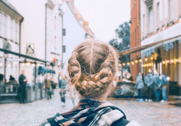 back view of womans hair