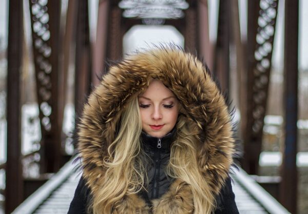 woman with fur coat