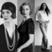 women's fashion from 3 decades, the 1920s, 1950s, and 1970s